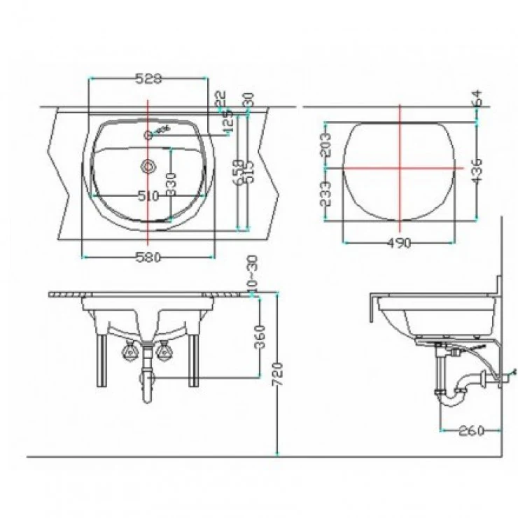 Lavabo chậu rửa mặt INAX AL-2094V âm bàn 3 lỗ (AL-2094V)
