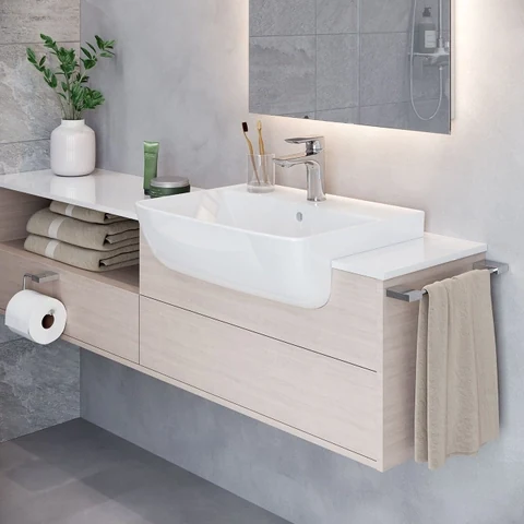 Lavabo chậu rửa mặt INAX AL-345VEC bán âm ba lỗ (AL345VEC)