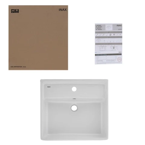 Lavabo chậu rửa mặt INAX AL-293VFC/BW1 đặt bàn 3 lỗ (AL293V)