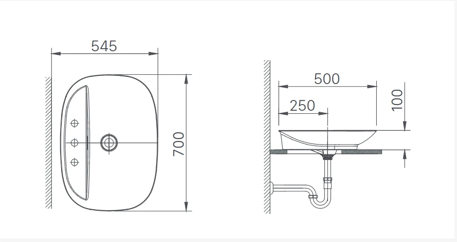 Lavabo chậu rửa mặt INAX CERAFINE AL-S640VGC 3 lỗ