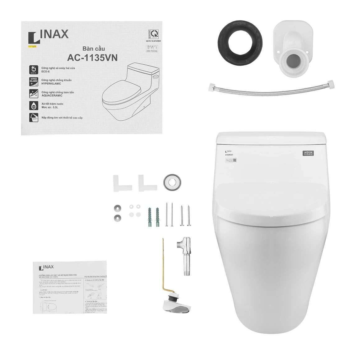 Bồn cầu 1 khối INAX AC-1135VN Aqua Ceramic (AC1135VN)