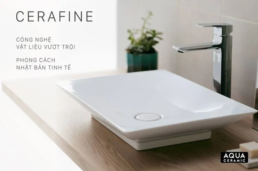 Lavabo chậu rửa mặt INAX CERAFINE AL-S610V đặt bàn men sứ chống bám bẩn Aquaceramic (ALS610V)
