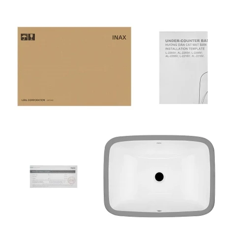 Lavabo chậu rửa mặt INAX AL-2298V âm bàn sứ chống bám bẩn Aquaceramic (AL-2298V)