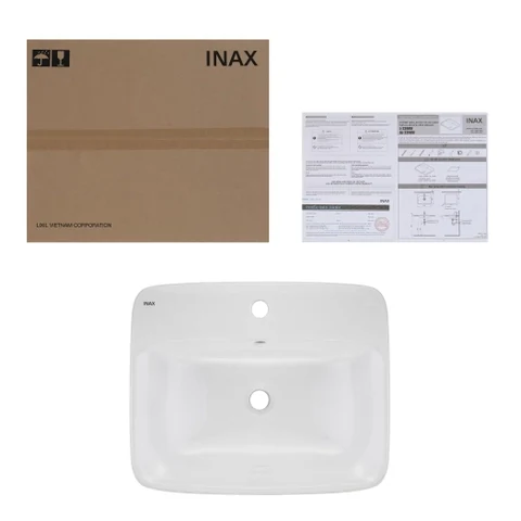 Lavabo chậu rửa mặt INAX L-2398V bán âm dương vành (L-2398V)