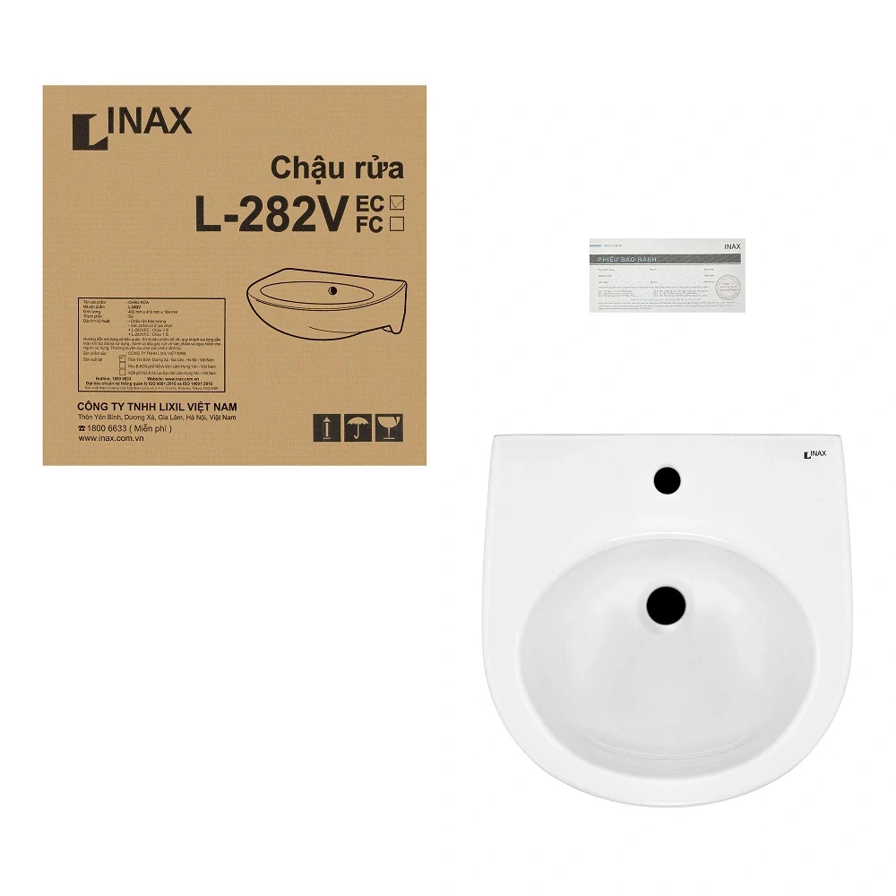 Lavabo chậu rửa mặt INAX L-282V treo tường (L-282V)