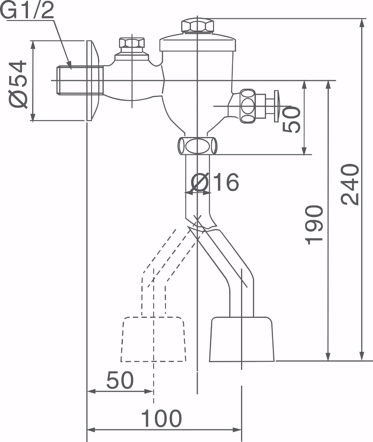 Xả tiểu INAX UF-8V ống cong xả nhấn (UF8V)