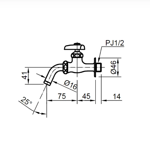 Vòi gắn tường INAX LF-7R-13 nước lạnh (LF7R13)