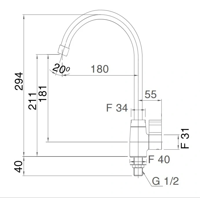 Vòi chậu rửa chén INAX SFV-21 nước lạnh (SFV21)