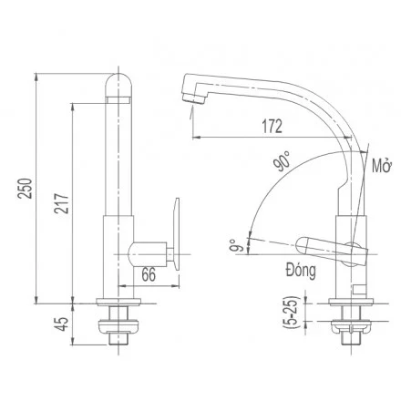 Vòi chậu rửa chén INAX SFV-29 nước lạnh (SFV29)