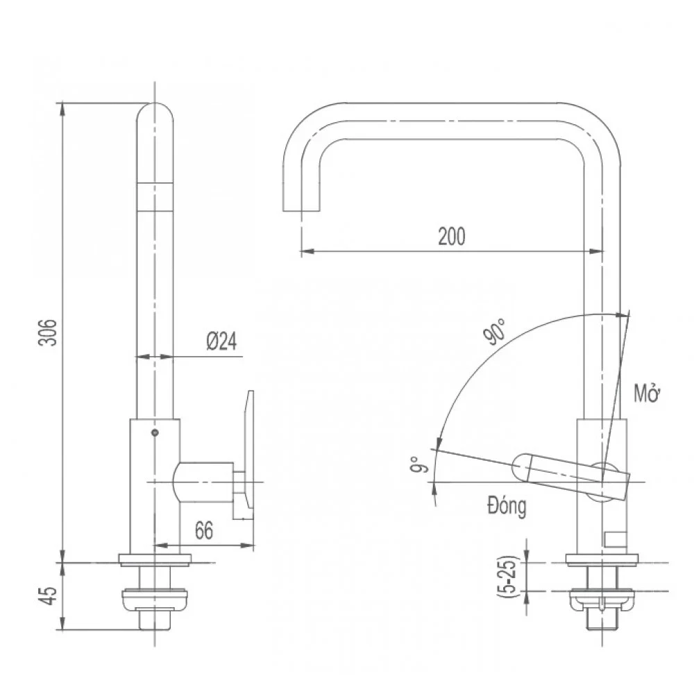Vòi chậu rửa chén INAX SFV-30 nước lạnh (SFV30)