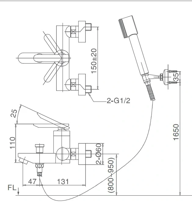 [Bỏ mẫu] Vòi sen tắm nóng lạnh INAX BFV-4000S tay sen si (BFV4000S)