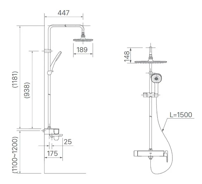 Cây sen tắm đứng nóng lạnh INAX BFV-635S (BFV635S)