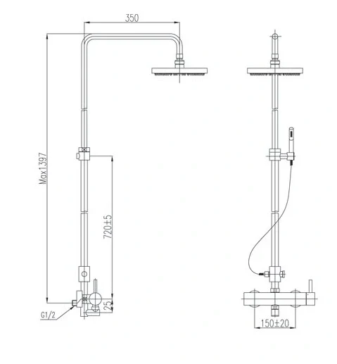 Cây sen tắm đứng nóng lạnh INAX BFV-70S (BFV70S)