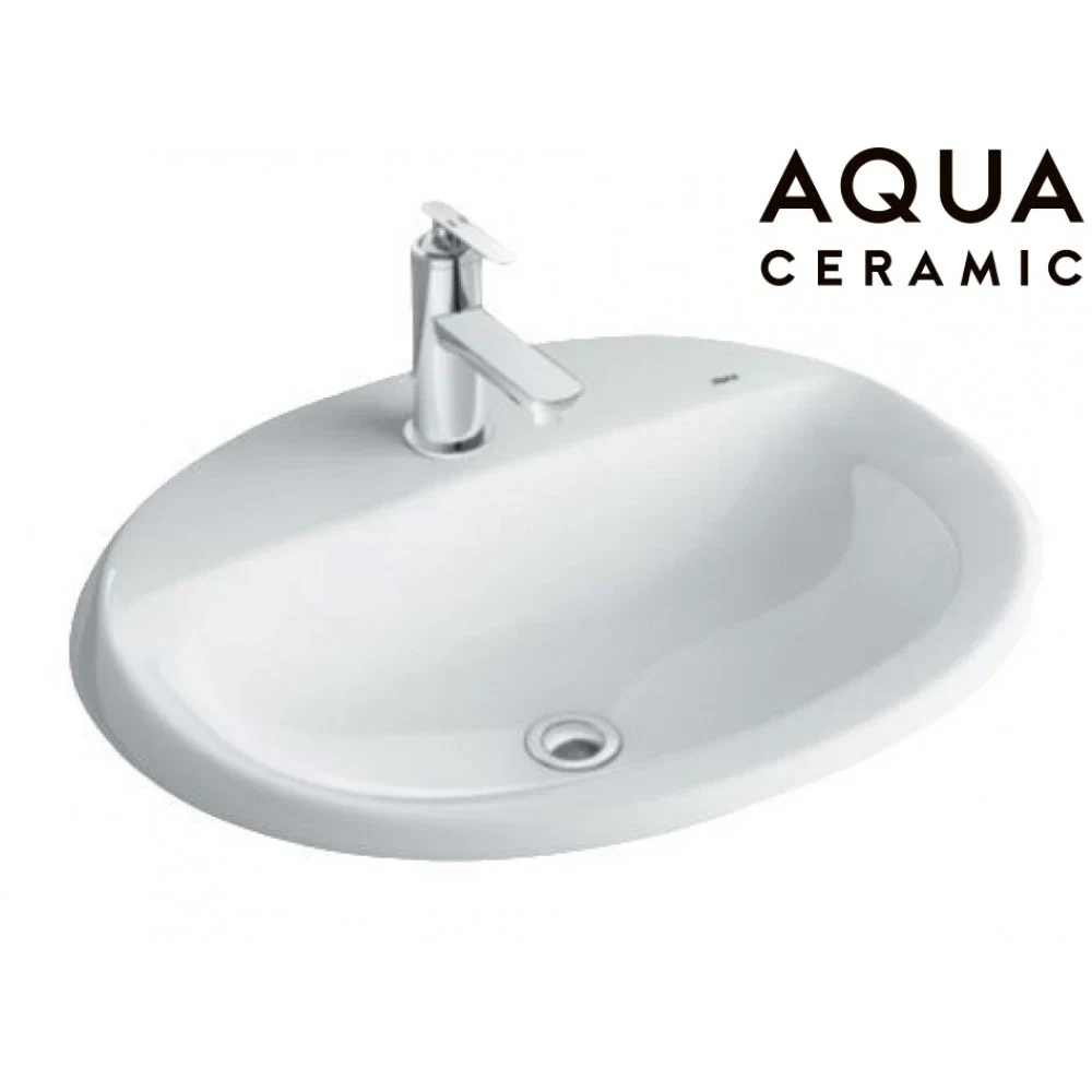 Lavabo chậu rửa mặt INAX AL-2395VEC bán âm 3 lỗ (AL2395VEC)