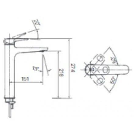 Vòi lavabo chậu rửa mặt INAX LFV-652SH nóng lạnh cổ cao (LFV652SH)