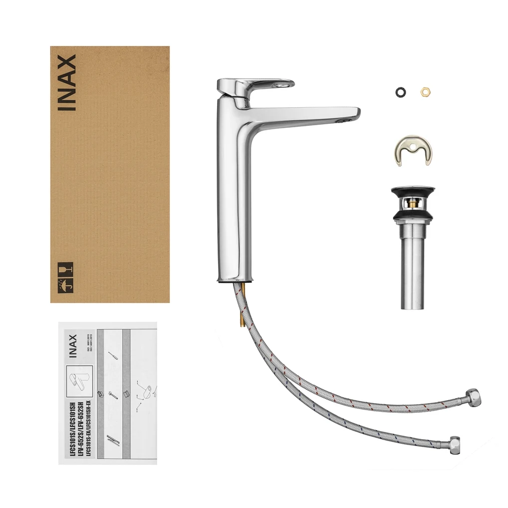 Vòi lavabo chậu rửa mặt INAX LFV-652SH nóng lạnh cổ cao (LFV652SH)