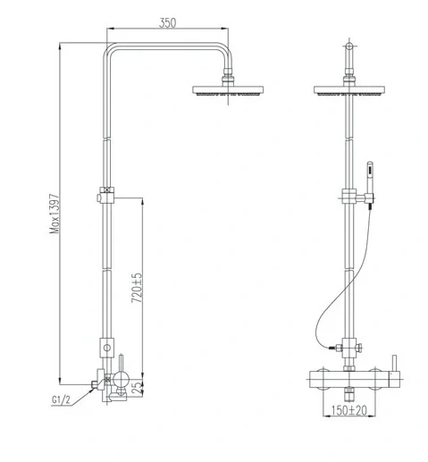 Cây sen tắm đứng nóng lạnh INAX BFV-915S (BFV915S)