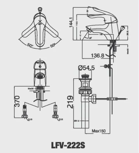 Vòi lavabo chậu rửa mặt INAX LFV-222S nóng lạnh gật gù (LFV222S)