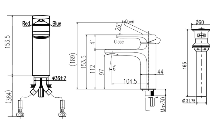 Vòi lavabo chậu rửa mặt INAX LFV-632S nóng lạnh gật gù không kèm ống xả