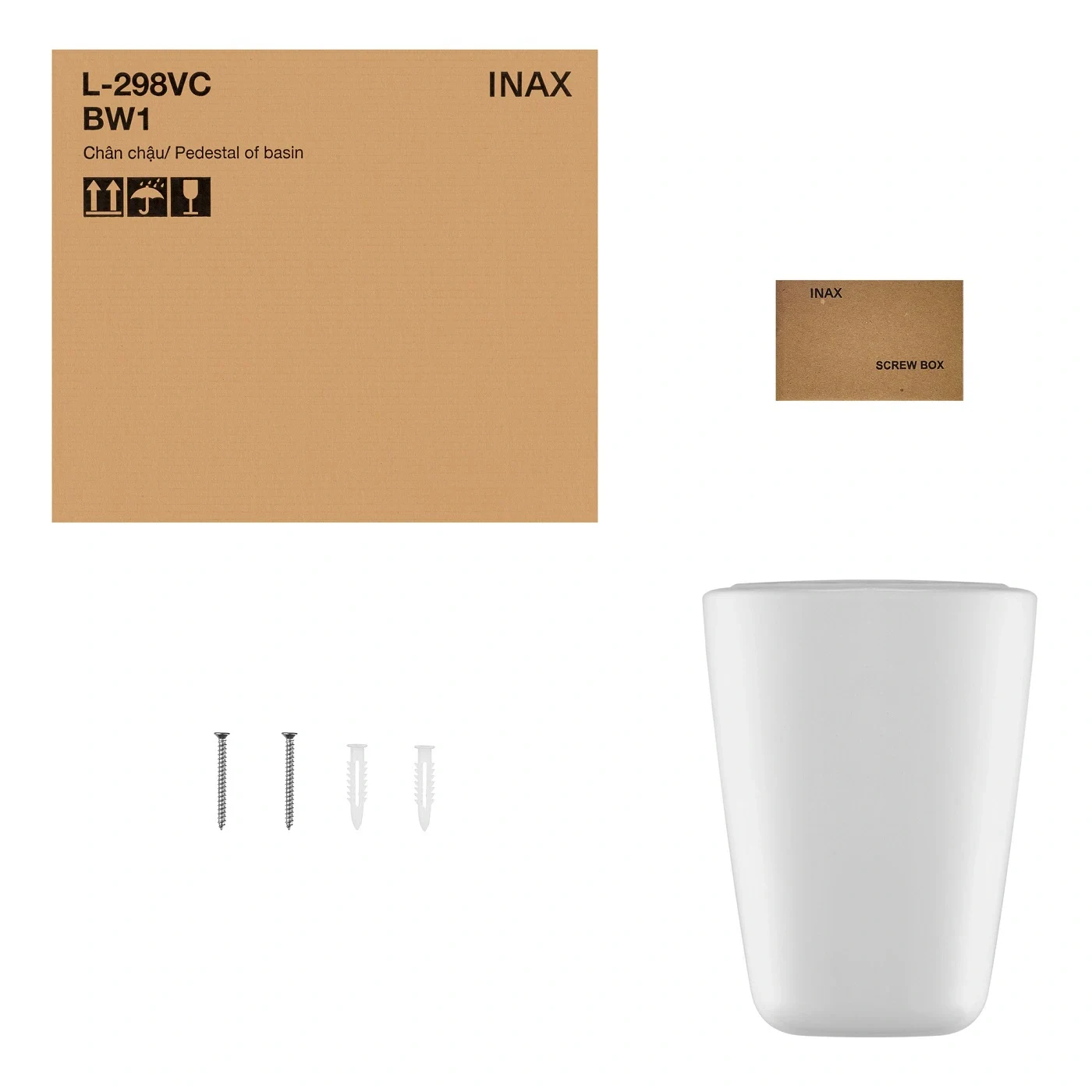 Lavabo chậu rửa mặt INAX L-312V treo tường chân ngắn