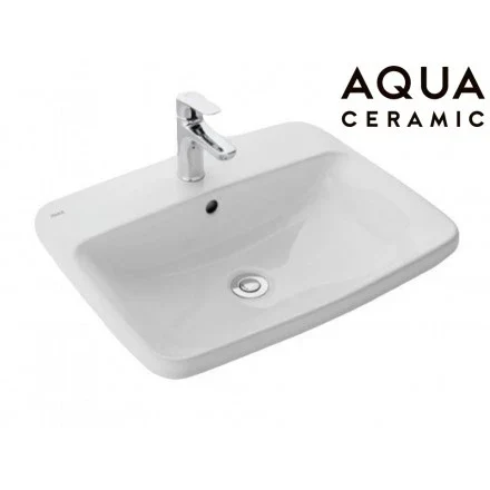 Lavabo chậu rửa mặt INAX AL-2398V bán âm dương vành sứ Aquaceramic (AL2398V)