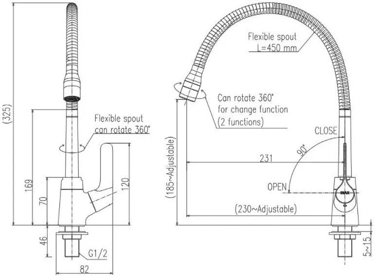 Vòi chậu rửa chén INAX SFV-18 nước lạnh (SFV18)