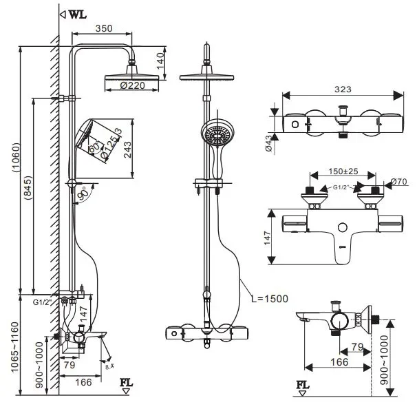 Cây sen tắm đứng nóng lạnh INAX BFV-3415T-9C tự động (BFV3415T9C)