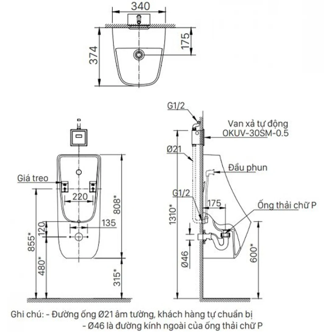Bồn tiểu nam INAX AU-468VAC treo tường sứ chống bám bẩn AquaCeramic xả âm (AU468VAC)